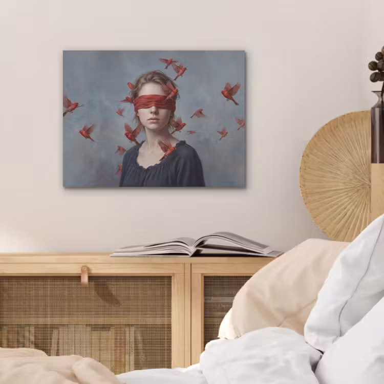 Portret - Krachtig - Rood PET vilt klein -sfeer3