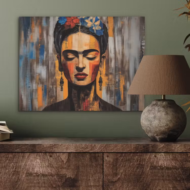 Portret - Vrouw - Bloemen PET vilt klein -sfeer2