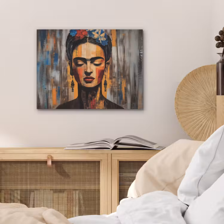 Portret - Vrouw - Bloemen PET vilt klein -sfeer3