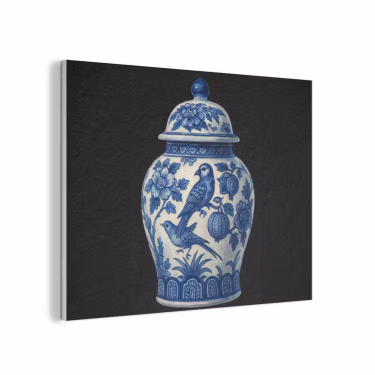 Pot - Delfts Blauw - Bloemen PET vilt klein -3d