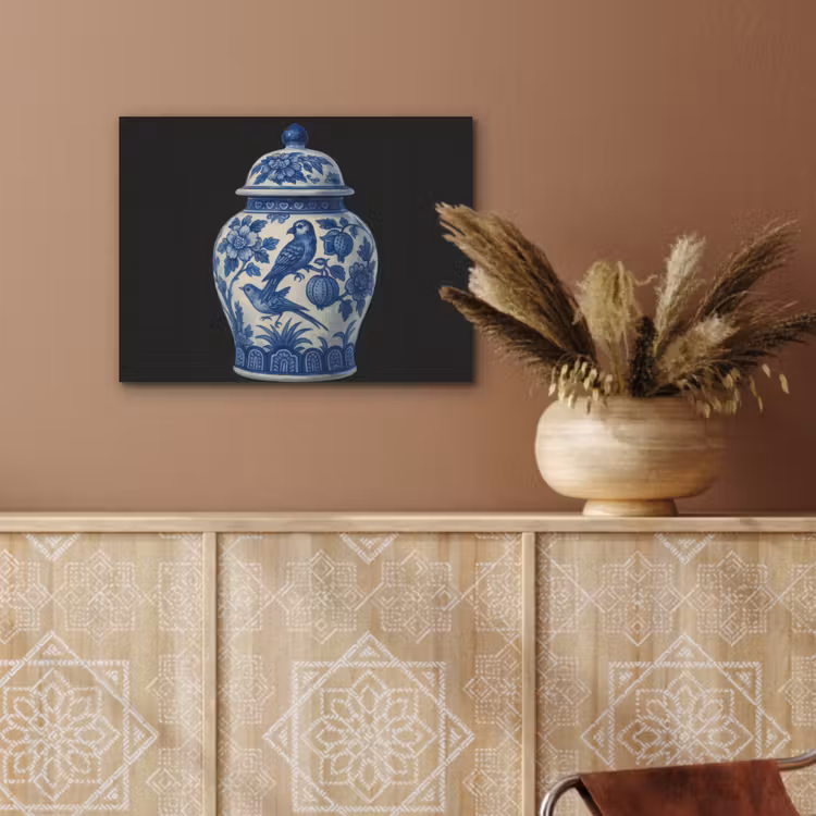 Pot - Delfts Blauw - Bloemen PET vilt klein -sfeer4