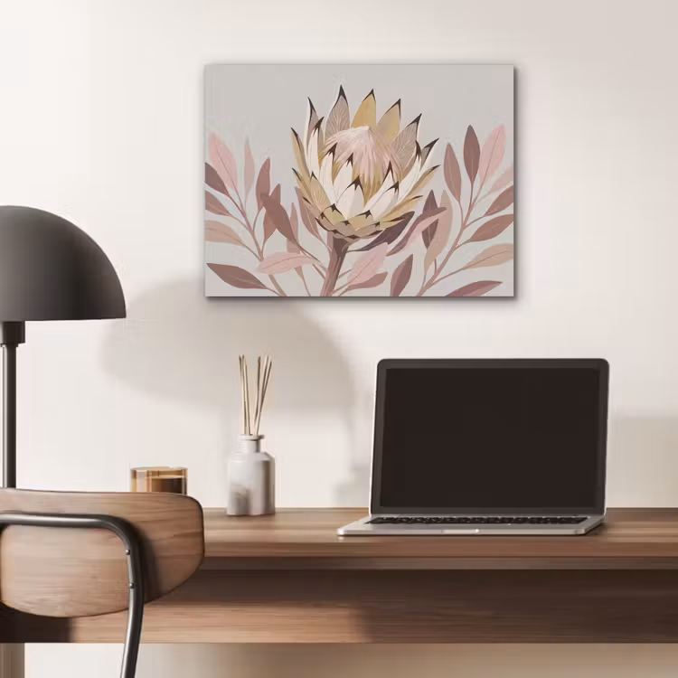 Protea - Bloem - Botanisch - Beige PET vilt klein -sfeer5