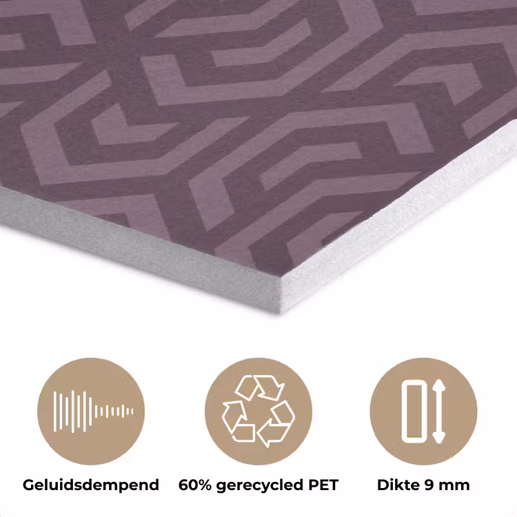 Paars - Geometrisch - Patroon - Donker PET vilt klein 837 -closeup_NL