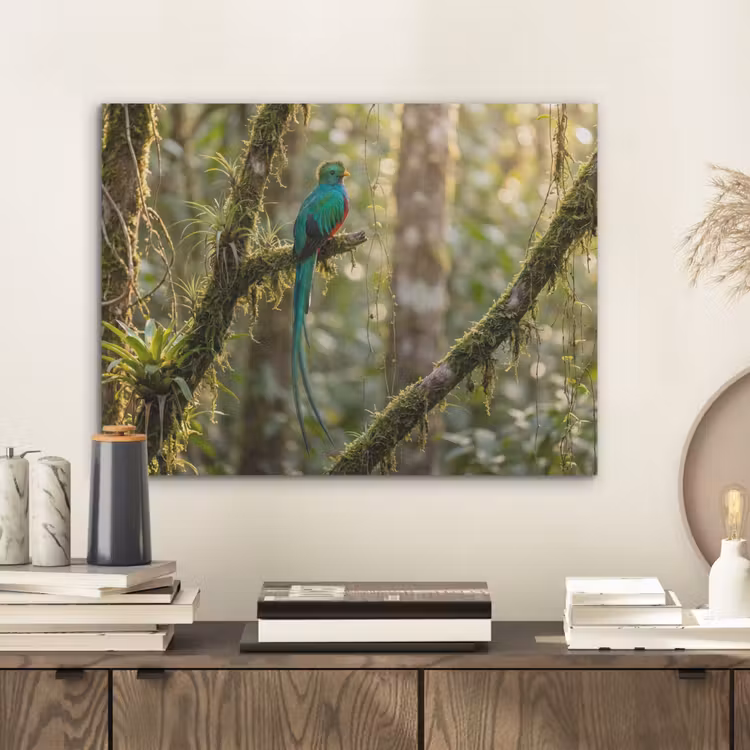 Quetzal - Jungle - Natuur - Groen PET vilt klein -sfeer1