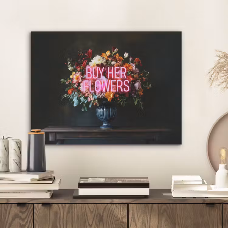 Quote - Bloemen - Vaas - Neon PET vilt klein -sfeer1