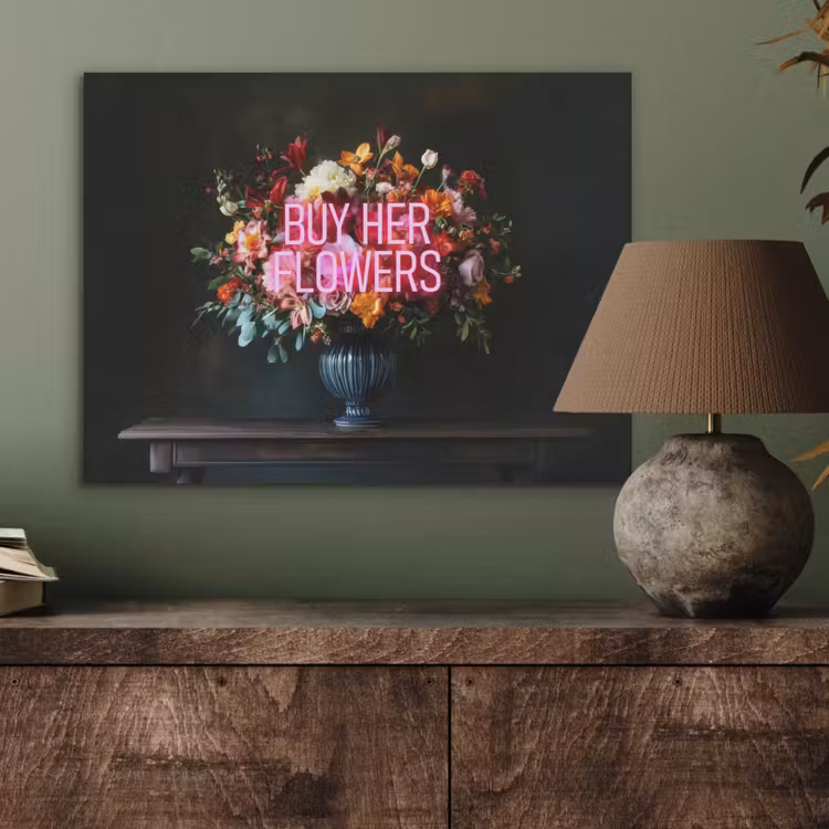 Quote - Bloemen - Vaas - Neon PET vilt klein -sfeer2