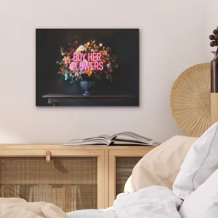 Quote - Bloemen - Vaas - Neon PET vilt klein -sfeer3