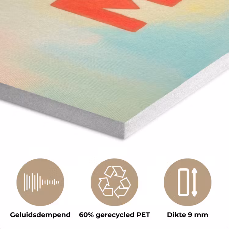 Quote - Lucky - Regenboogkleuren PET vilt klein -closeup_NL