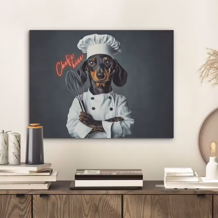Quote - Neon - Hond - Kokskleding PET vilt klein -sfeer1