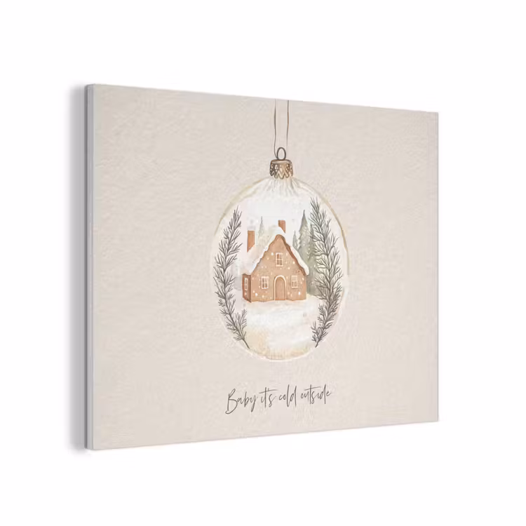 Quote - Winter - Kerst - Beige - Kerstbal PET vilt klein -3d