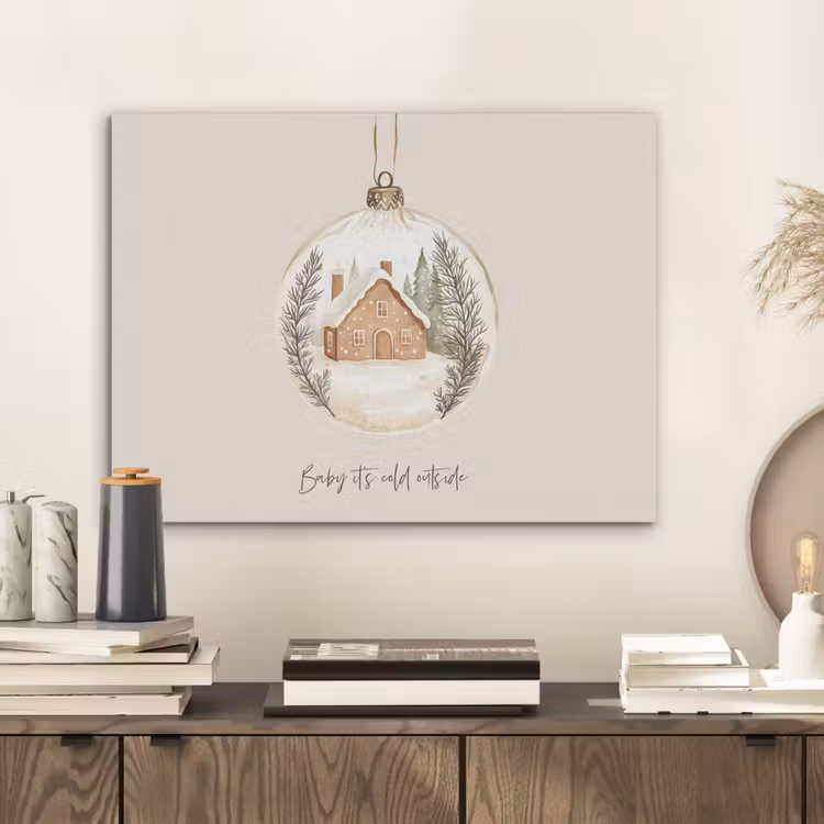 Quote - Winter - Kerst - Beige - Kerstbal PET vilt klein -sfeer1