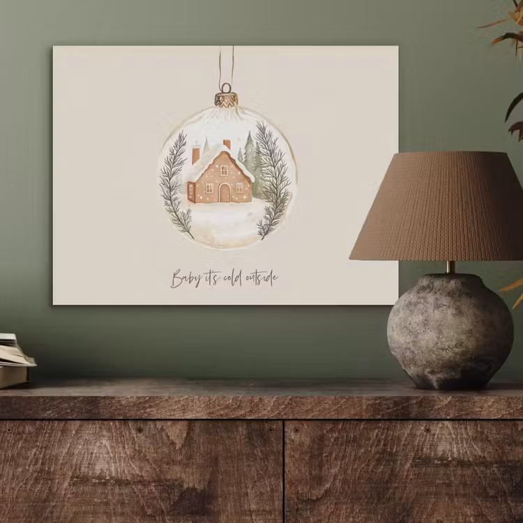 Quote - Winter - Kerst - Beige - Kerstbal PET vilt klein -sfeer2