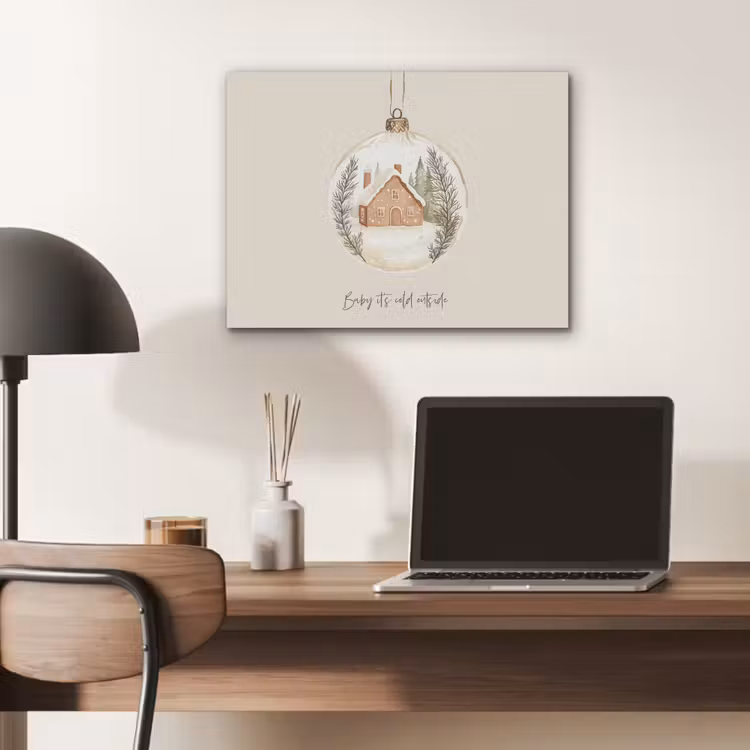Quote - Winter - Kerst - Beige - Kerstbal PET vilt klein -sfeer5