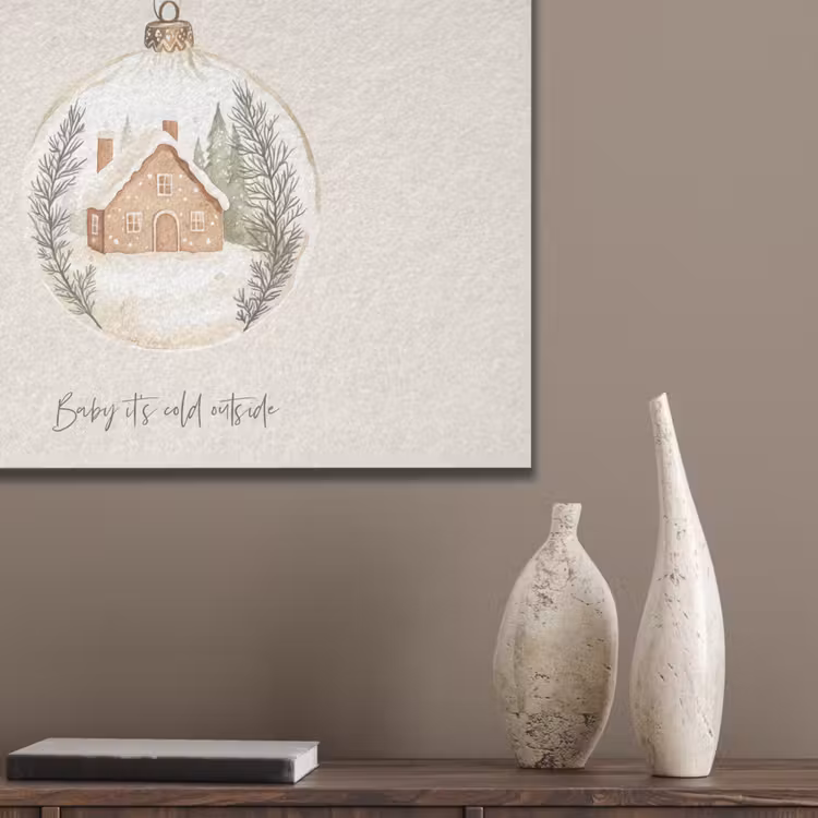 Quote - Winter - Kerst - Beige - Kerstbal PET vilt klein -sfeer6_closeup