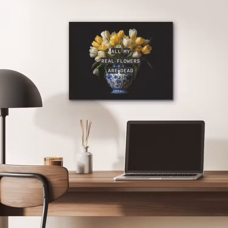 Quotes - Bloem - Tulp - Geel PET vilt klein -sfeer5