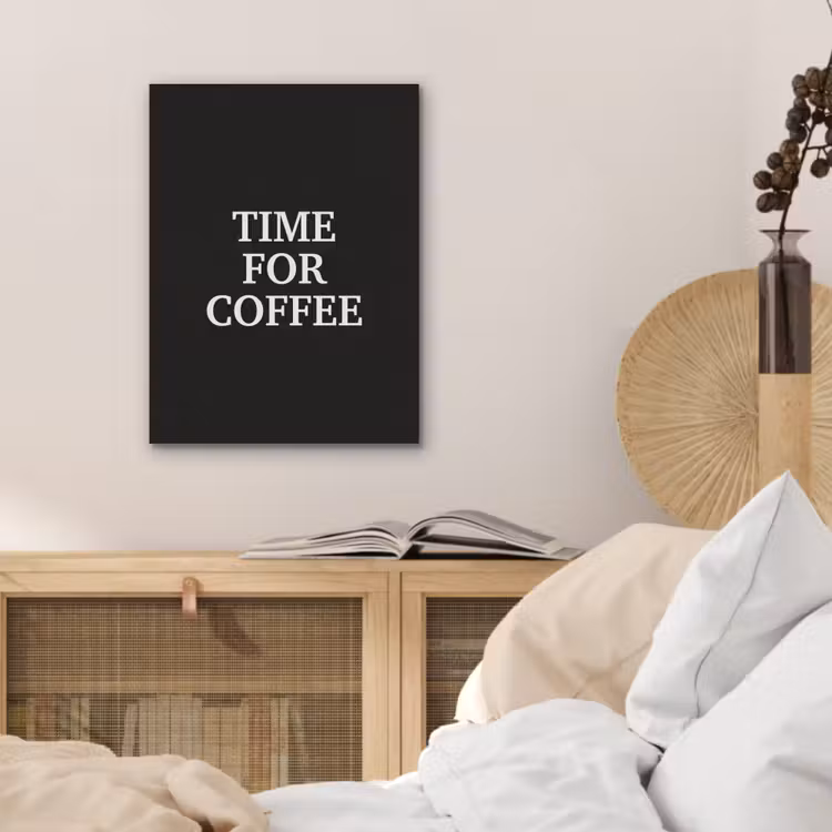 Quotes - Letters - Koffie - Zwart PET vilt klein -sfeer3