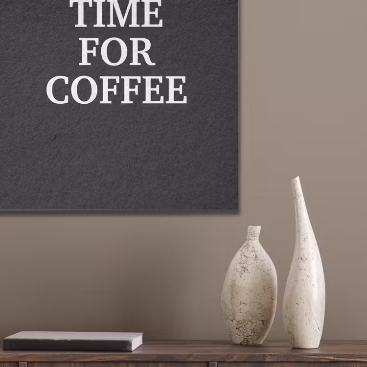Quotes - Letters - Koffie - Zwart PET vilt klein -sfeer6_closeup