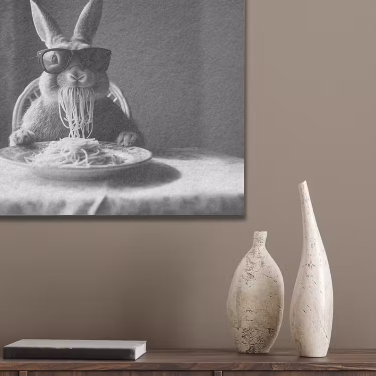 Konijn - Bunny - Zonnebril - Tafelkleed - Pasta - Schattig PET vilt klein -sfeer6_closeup