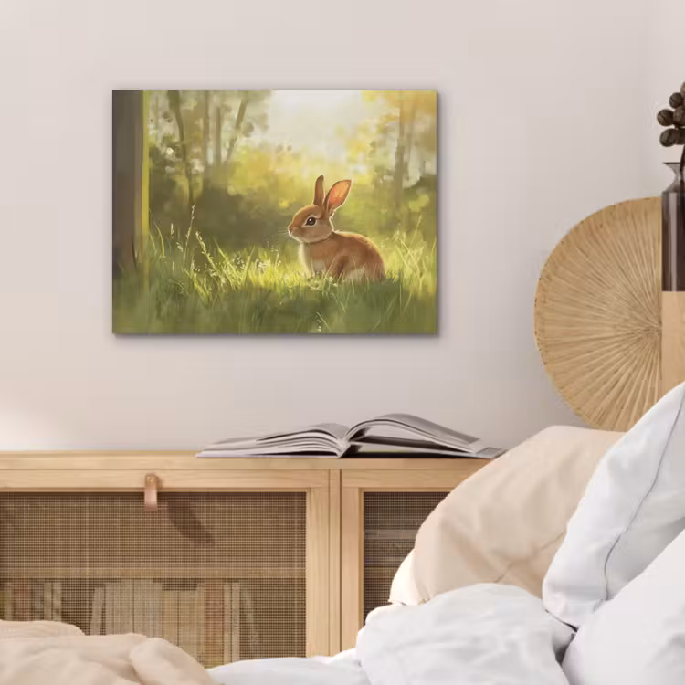 Konijn - Zonlicht - Bos PET vilt klein -sfeer3