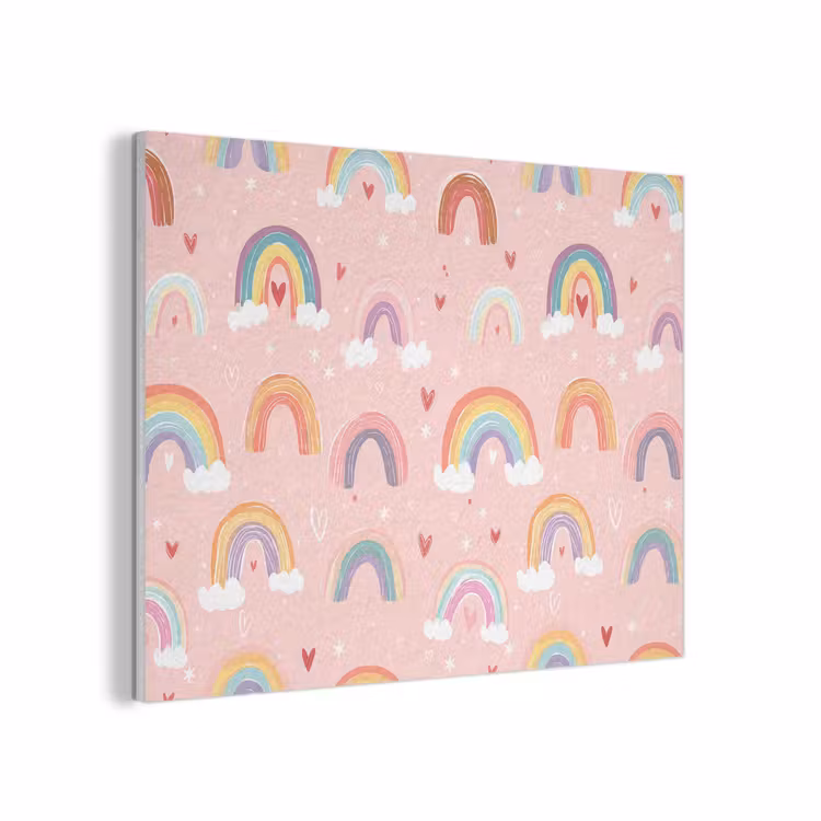 Regenboog - Patroon - Pastel - Handgetekend PET vilt klein -3d
