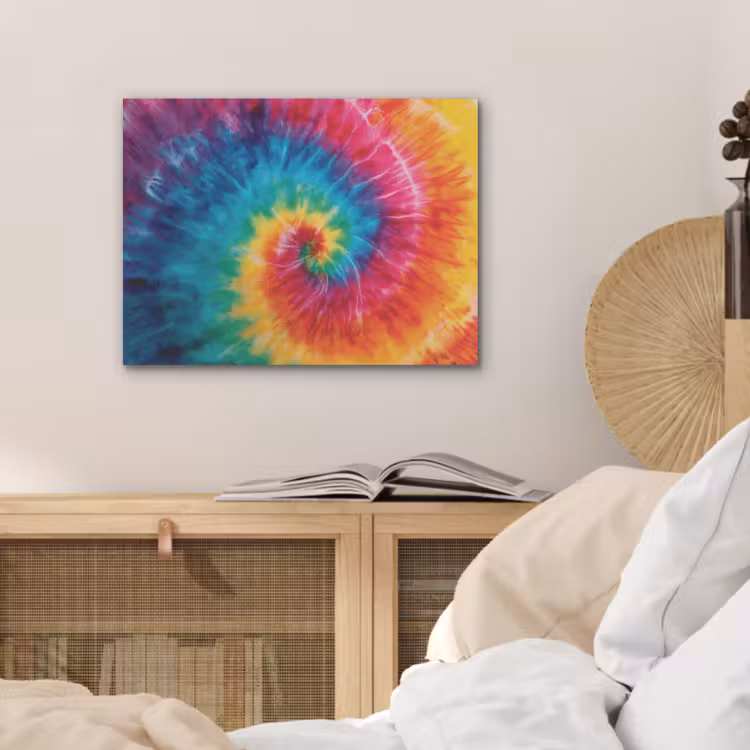 Regenboog - Tie dye - Kleurrijk - Blauw PET vilt klein -sfeer3