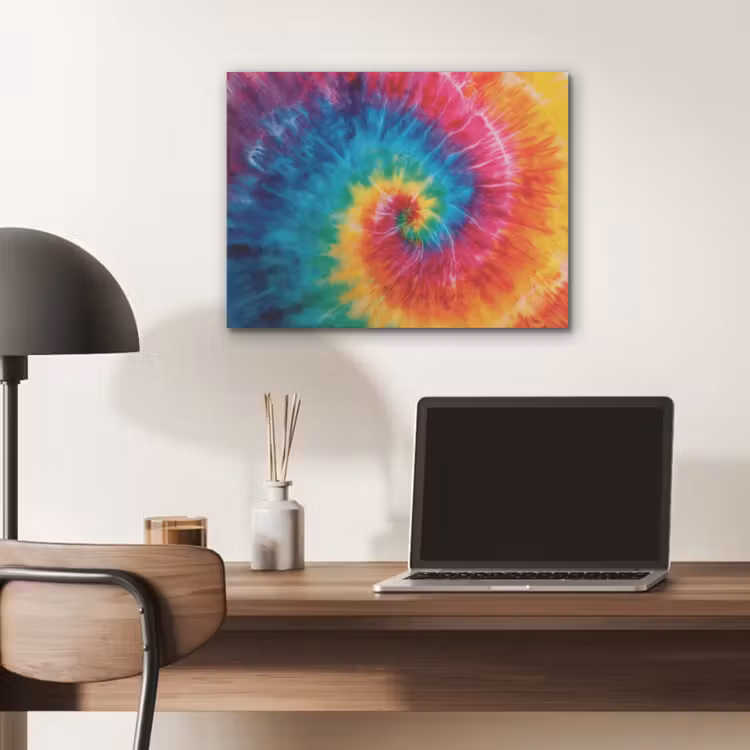 Regenboog - Tie dye - Kleurrijk - Blauw PET vilt klein -sfeer5