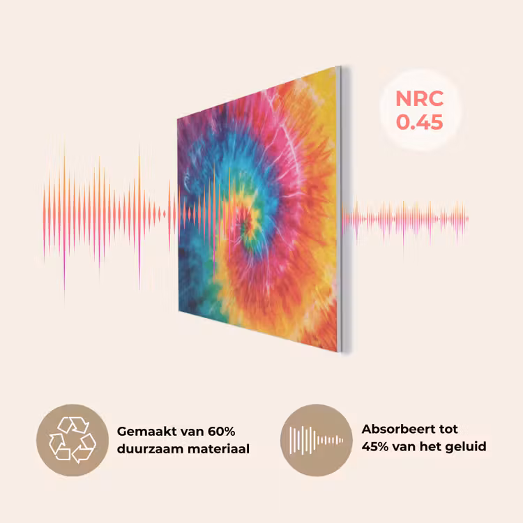Regenboog - Tie dye - Kleurrijk - Blauw PET vilt klein -USP_NL