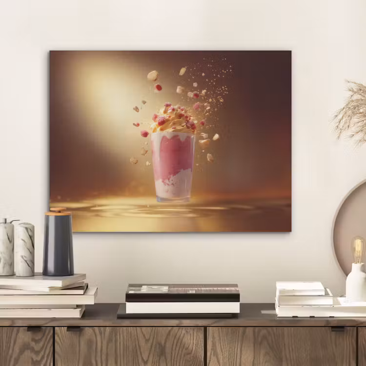 Framboos - Smoothie - Drinken - Roze PET vilt klein -sfeer1