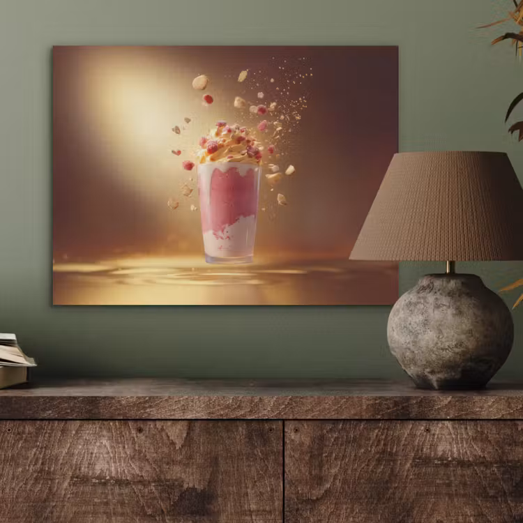 Framboos - Smoothie - Drinken - Roze PET vilt klein -sfeer2
