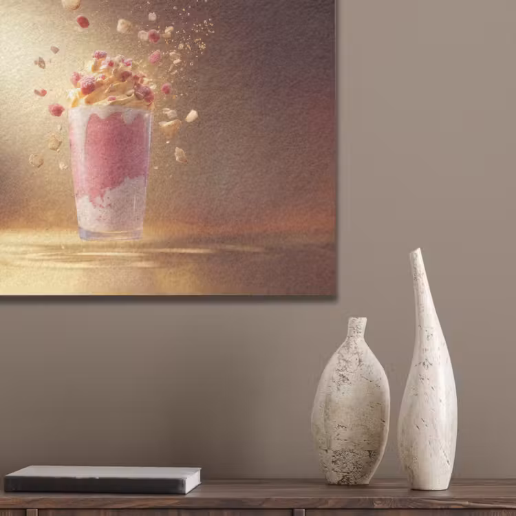 Framboos - Smoothie - Drinken - Roze PET vilt klein -sfeer6_closeup