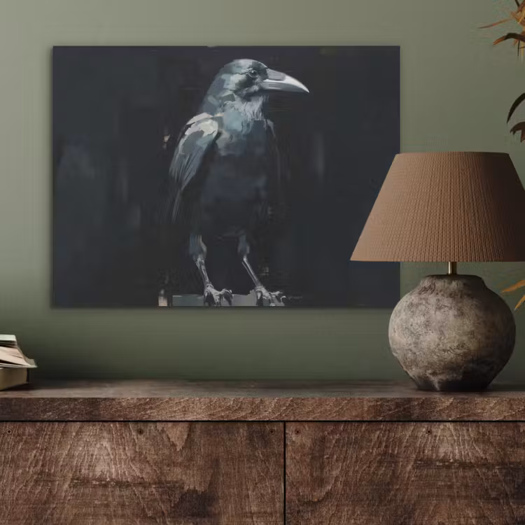 Raaf - Vogels - Zwart PET vilt klein -sfeer2