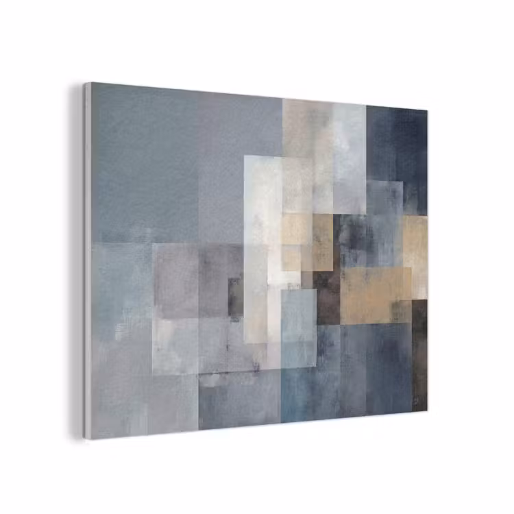 Rechthoeken - Abstract - Blauw PET vilt klein -3d
