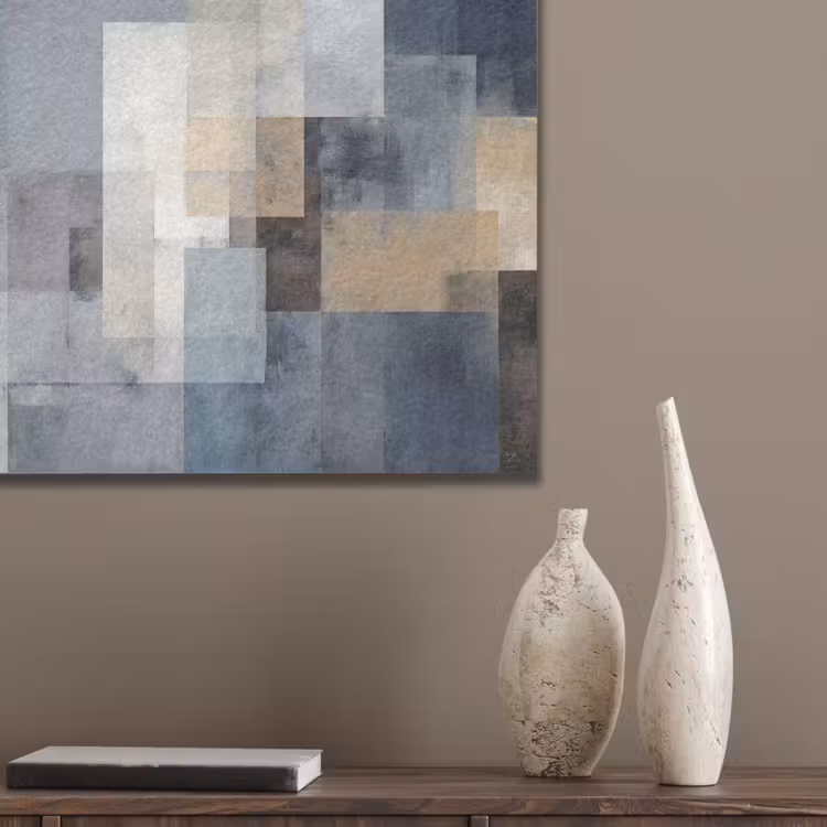 Rechthoeken - Abstract - Blauw PET vilt klein -sfeer6_closeup