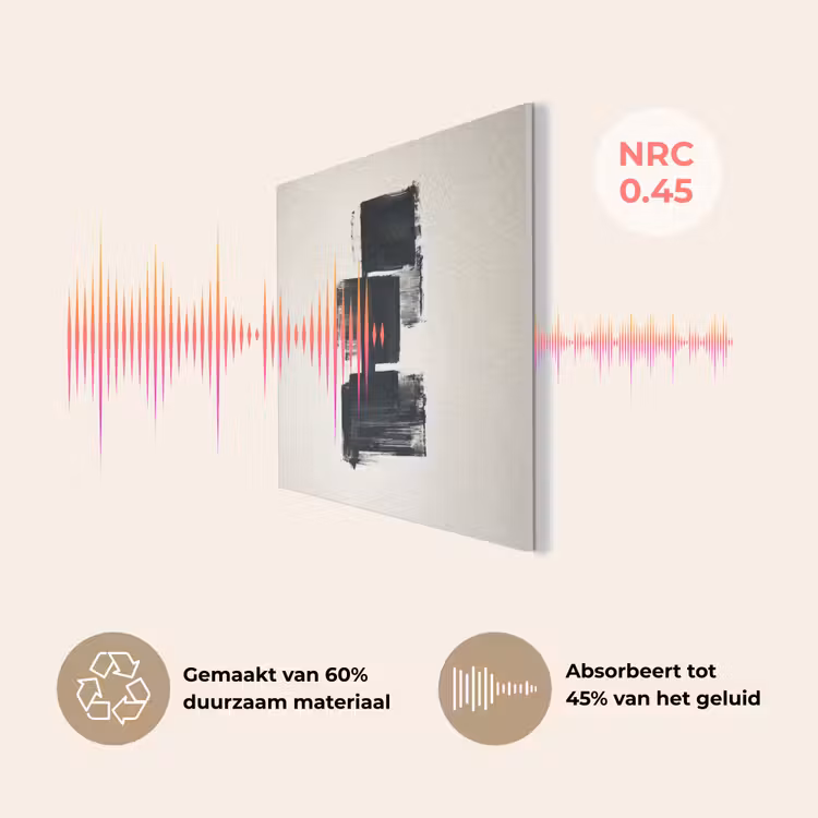 Rechthoeken - Penseelstreken - Abstract - Zwart PET vilt klein -USP_NL