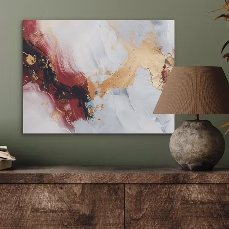 Rood - Abstract - Goud - Modern PET vilt klein -sfeer2