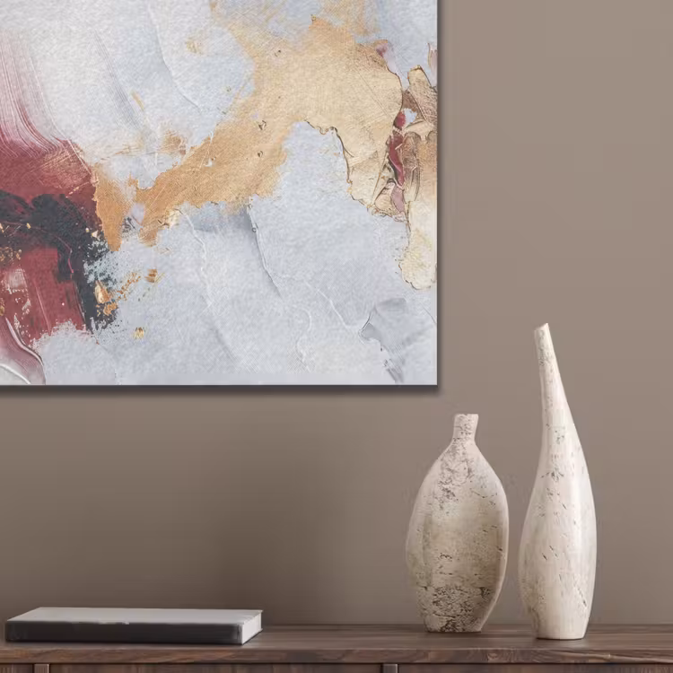 Rood - Abstract - Goud - Modern PET vilt klein -sfeer6_closeup