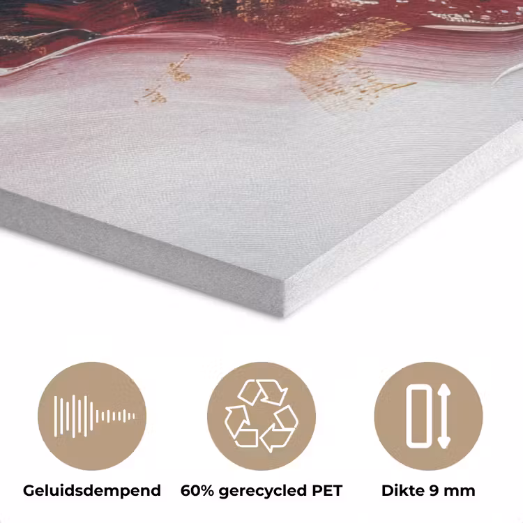 Rood - Abstract - Goud - Modern PET vilt klein -closeup_NL