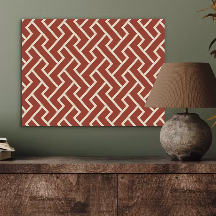 Rood - Beige - Patroon - Lijnen PET vilt klein 837 -sfeer2