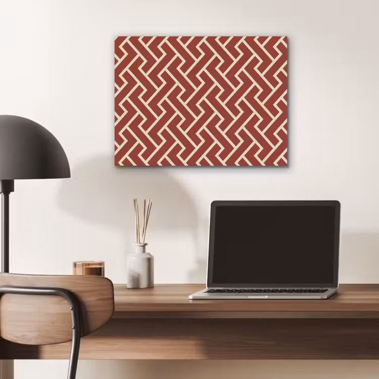 Rood - Beige - Patroon - Lijnen PET vilt klein 837 -sfeer5