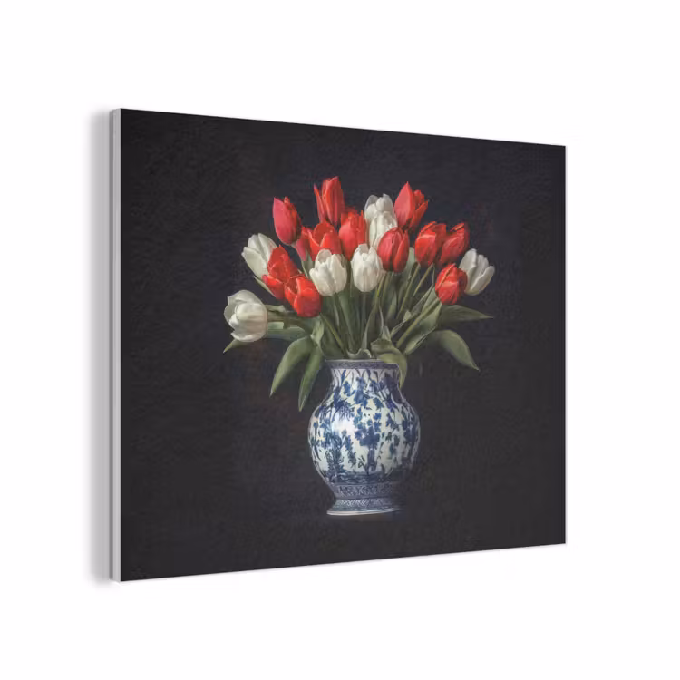 Rode - Bloemen - Tulpen - Vaas PET vilt klein -3d