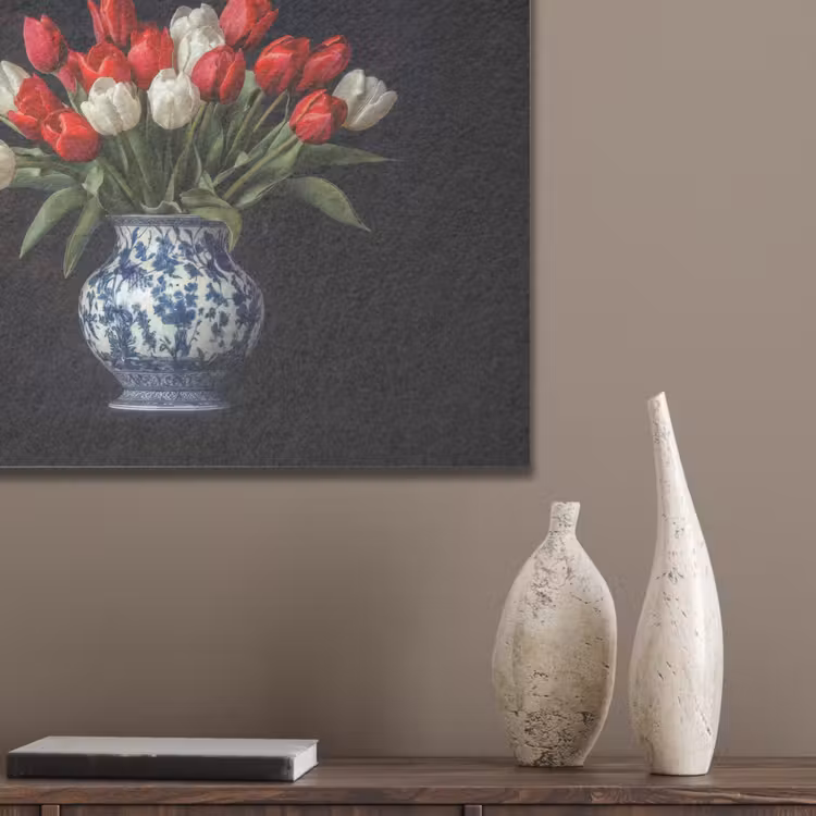 Rode - Bloemen - Tulpen - Vaas PET vilt klein -sfeer6_closeup