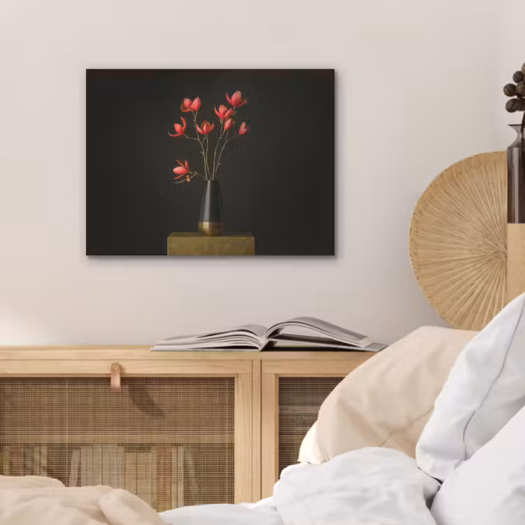 Rode - Bloemen - Vaas PET vilt klein -sfeer3