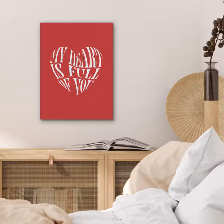 Rood - Hart- Tekst - Valentijn PET vilt klein -sfeer3