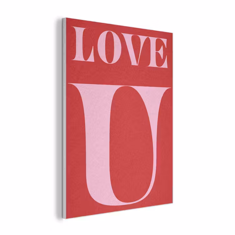 Rood - Love - Valentijn - Roze PET vilt klein -3d