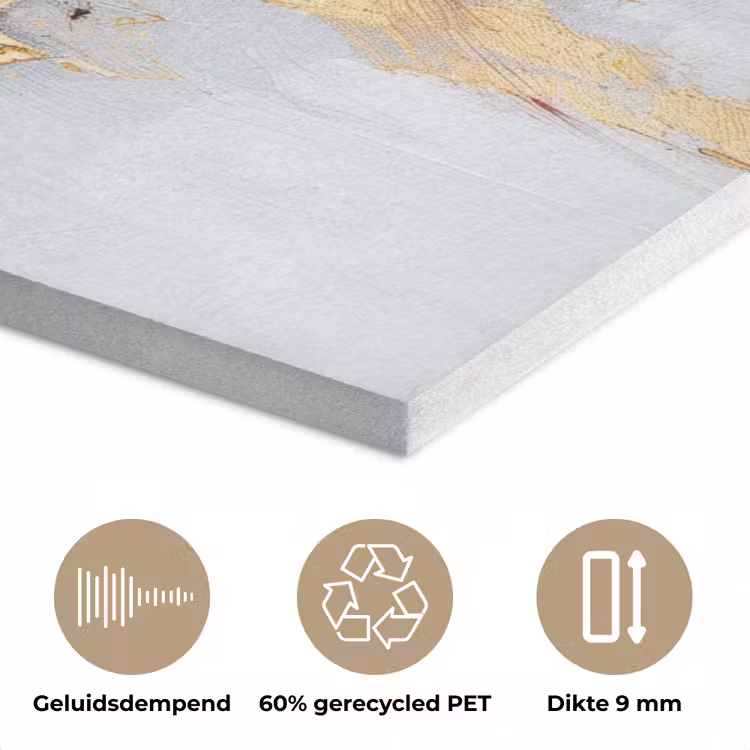 Rood - Marmer - Abstract - Goud - Modern PET vilt klein -closeup_NL