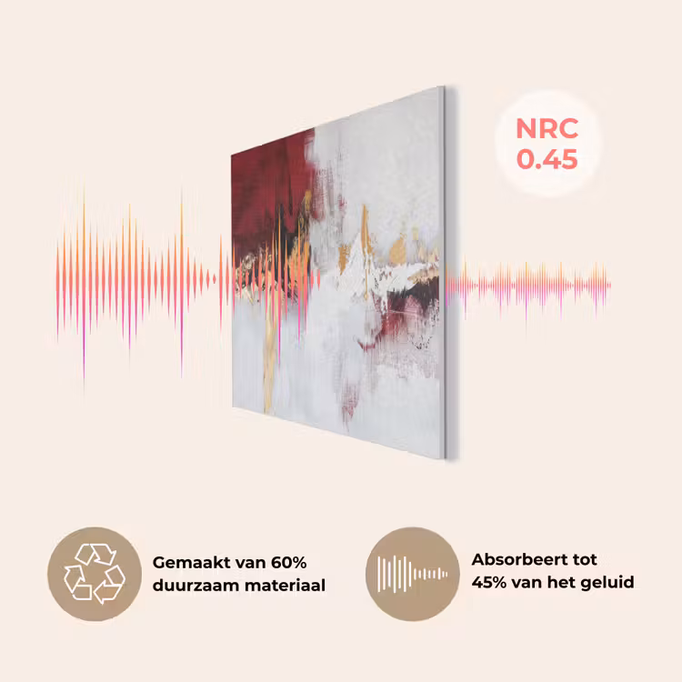 Rood - Marmer - Abstract - Goud - Modern PET vilt klein -USP_NL