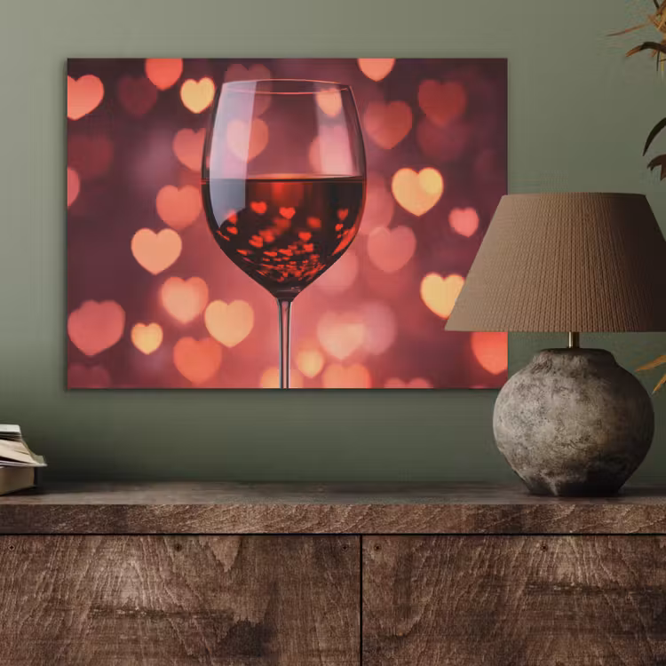 Rood - Wijn - Hartjes PET vilt klein -sfeer2