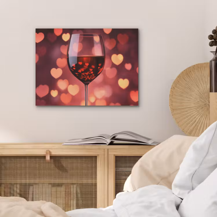 Rood - Wijn - Hartjes PET vilt klein -sfeer3