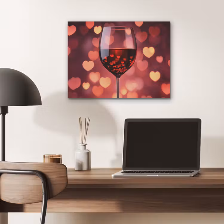 Rood - Wijn - Hartjes PET vilt klein -sfeer5