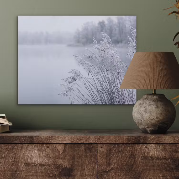 Riet - Bevroren - Winter - Natuur PET vilt klein -sfeer2